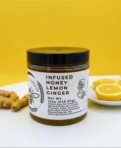 Infused Honey Lemon Ginger - Barley Moon Botanicals - Pure Honey, Natural Ingredients Sweet Flavor