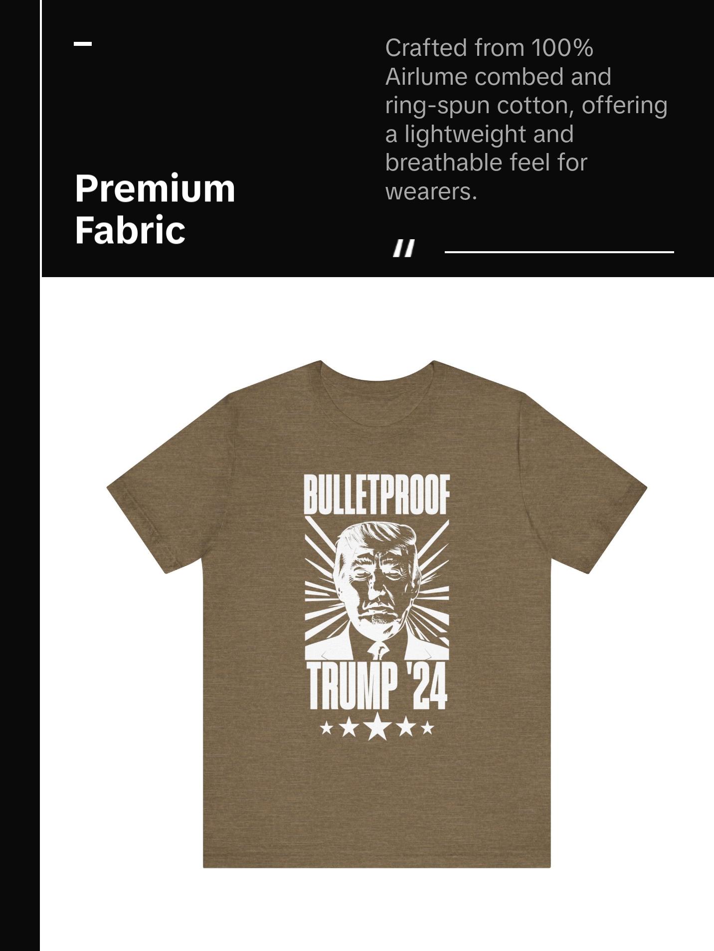 Bulletproof - Trump 24 - White Logo - Unisex Jersey Short Sleeve Tee