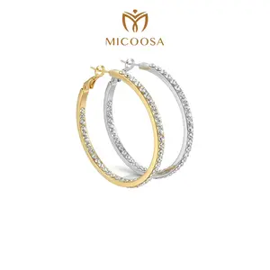 gold plated cz simulated diamond, Hoop Earrings for Women, valentine gifts for her