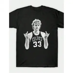 Larry Bird Retro 90s T-Shirt Black Shirt Men's Shirts Vintage Men's Clothing