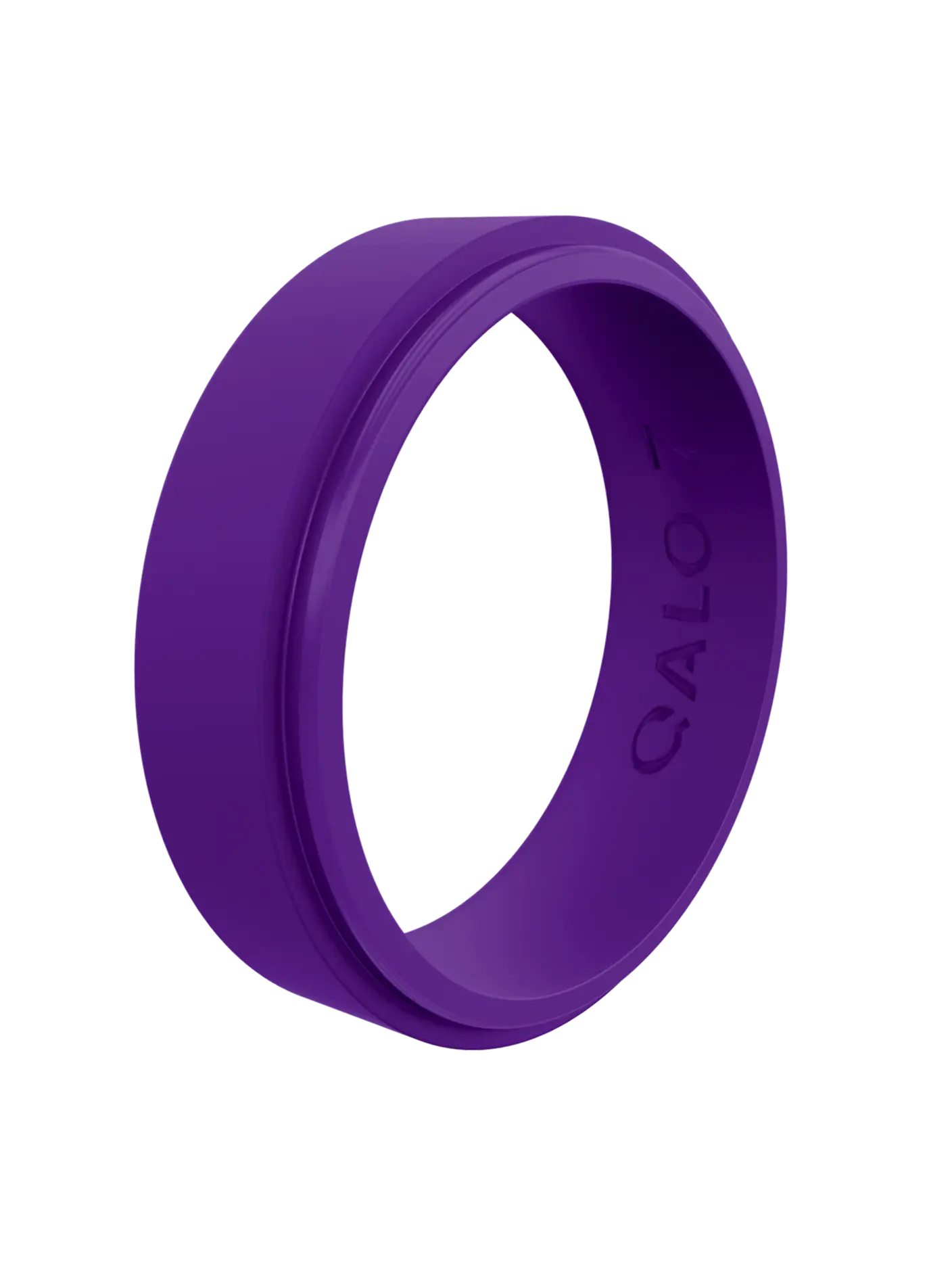 Women's Elegant Silicone Band Ring with a Polished Step Edge - Comfortable and Durable Narrow Width Design, Polished Edge, Female, Casual Wear, Comfortable Fit