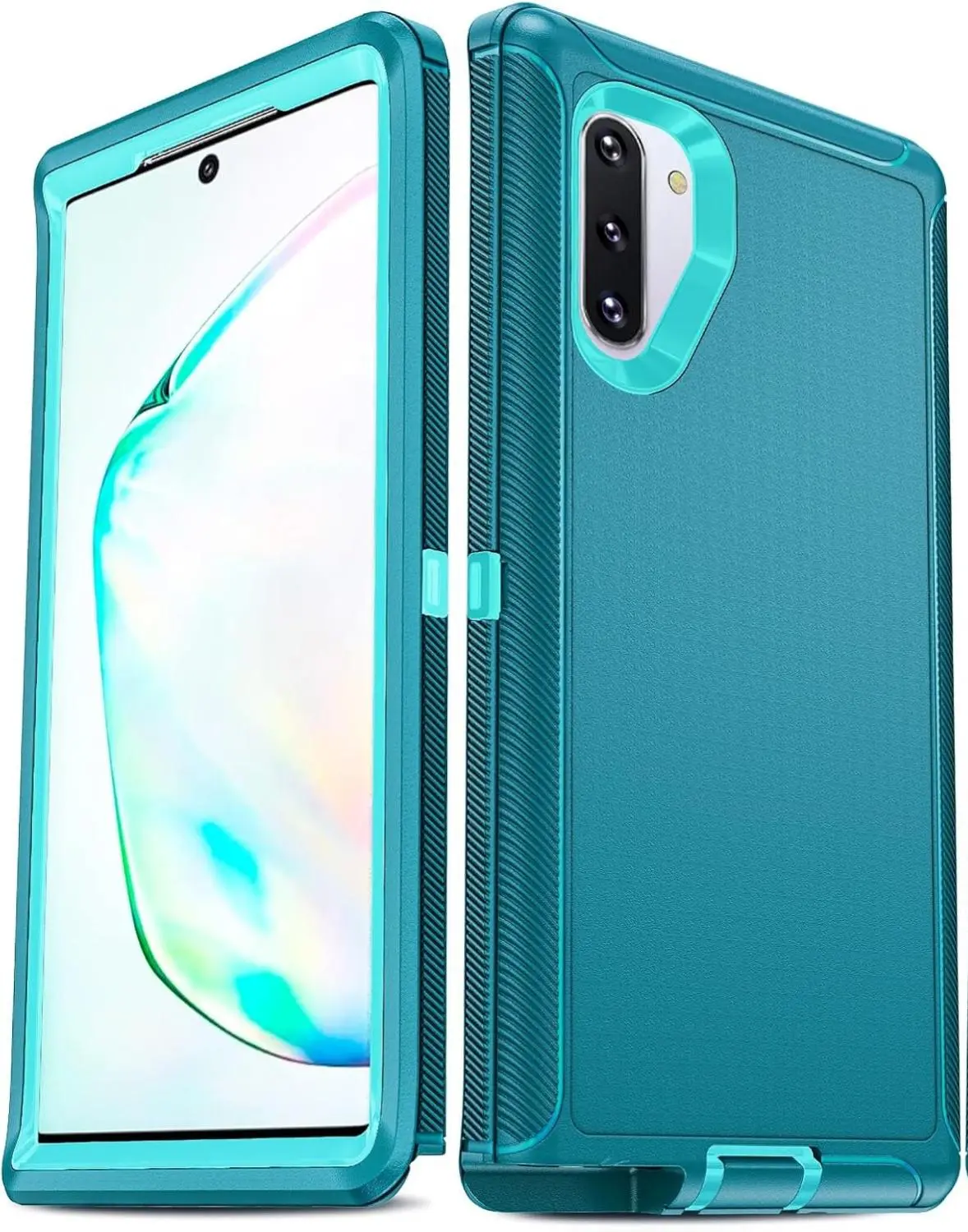 Compatible for Galaxy Note 10 Case[Not for Plus/+], Upgrade 3-in-1 Full Body Shockproof Rubber Outer Cover Heavy Duty Tough Rugged Dustproof Defender Protection Case for Samsung Note 10 (Teal)