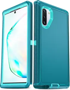 Compatible for Galaxy Note 10 Case[Not for Plus/+], Upgrade 3-in-1 Full Body Shockproof Rubber Outer Cover Heavy Duty Tough Rugged Dustproof Defender Protection Case for Samsung Note 10 (Teal)