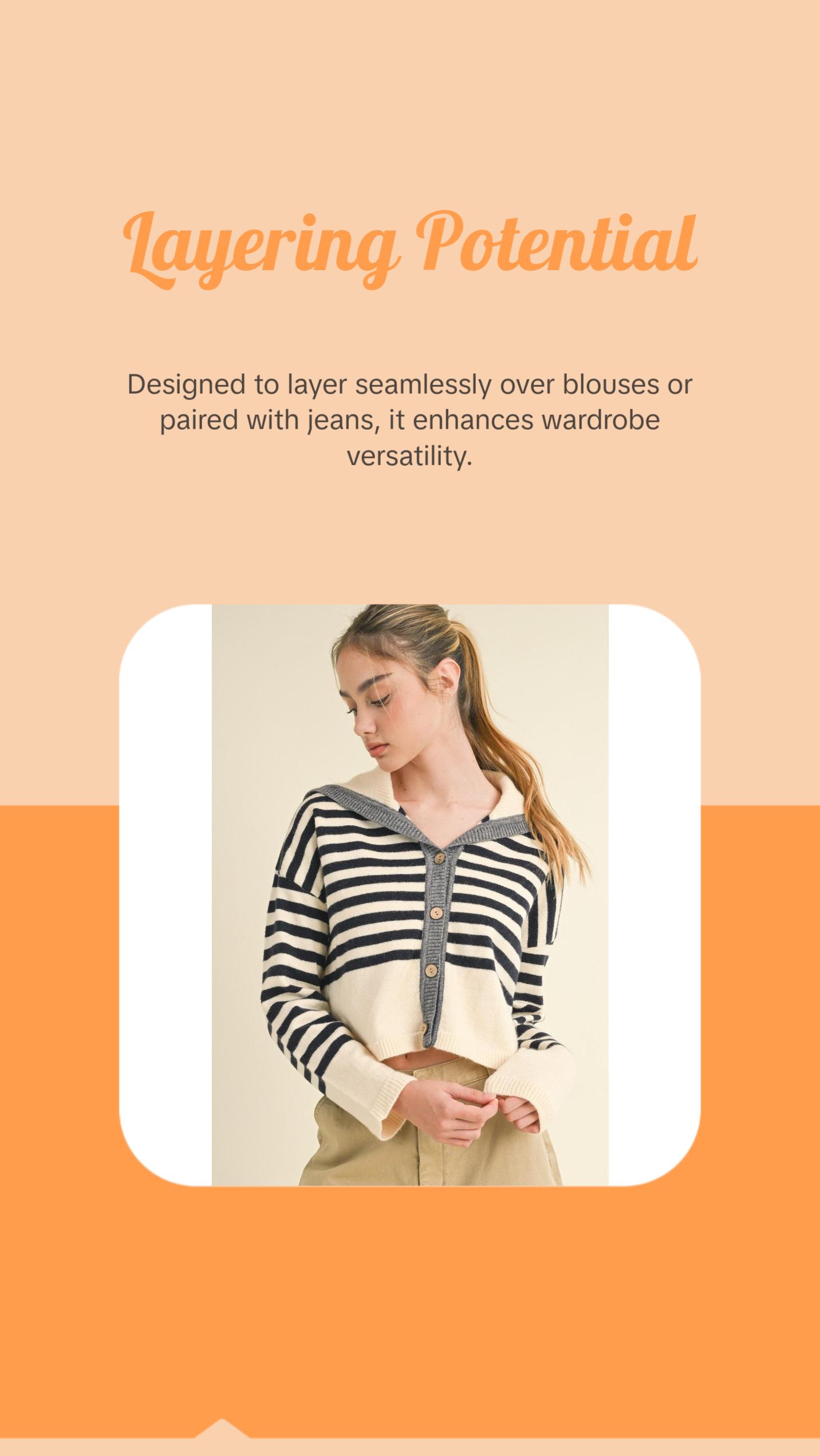 Sailor Collar Cute Sweater Cardigan