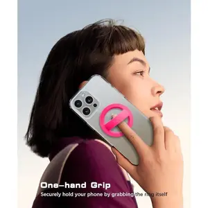 Magnetic Phone Grip Detachable Phone Holder, Silicone Soft MagSafe Loop Grips Accessories Smartphone Mount Cellphone Stand Black phone  mount  anywhere