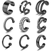 9 Pcs Black Ear Cuff