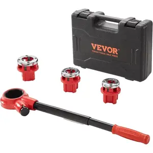 VEVOR Ratchet Pipe Threader Kit with 6 Dies, 1/4 NPT to 1 - 1/4 NPT Ratcheting Pipe Threading Tool, Portable Pipe Threader Set with Storage Case for Plumbing Installation and RepairVEVOR Super Brand Day