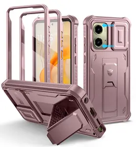 Dexnor for Motorola Moto G Stylus-5G-2024/2025 Case [Not Fit Moto G 5G 2024], [Bulit-in Slide Camera Cover & 2 Front Frame] Heavy Duty Protection Cover with Screen Protector Kickstand, 6.7 inch