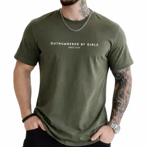 MAPTEES Outnumbered By Girls Graphic Tee, Father's Day T-shirt For Men, Personalized Gift For Dad Shirt, Christmas Gift For New Dad Men Tee