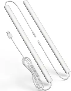 Plug-in Under Cabinet Lighting Dimmable Counter Lights for Kitchen 2pcs 12 Inch Cold White 6000K Linkable USB Led Closet Light Wired Indoor Night Lights Bar for Desk Sink Workbench