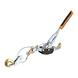 Come Along Winch, 5 Ton (11,023 lbs) Pulling Capacity, 11.5 ft Steel Cable, 3 Hooks, Heavy Duty Ratchet Power Puller with Dual Gears, Multi-Purpose Cable Puller for Automotive and General Towing Tasks