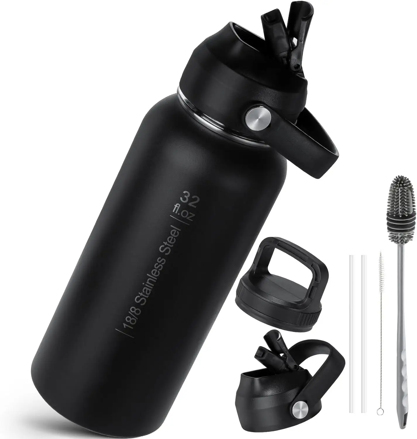 Long-term Thermal Insulation!Tactical 32 oz Water Bottle, Christmas Gift Choices！Insulated Stainless Steel Water Jug with Straw Lid Drinkware Flasks B