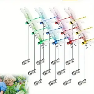 3D Realistic Dragonfly Clips 12 Pack, Bright Decorative Multi-Function Clips, Perfect for Garden Patio, Hat & Curtain Embellishments, Home Yard Ornaments