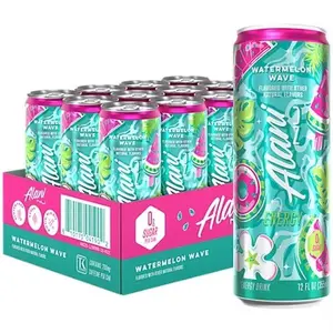 Alani Nu Energy Drink - Watermelon Wave by Megan Moroney (12 Drinks, 12 Fl. Oz. Each)