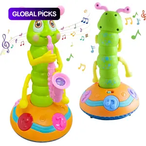 Cute Caterpillar Design Saxophone Toy, Musical Light Up, 1 Box Electric Singing & Dancing Insect Toy, Musical Instrument Toy for Kids, Birthday Gift #GLOBAL PICKS