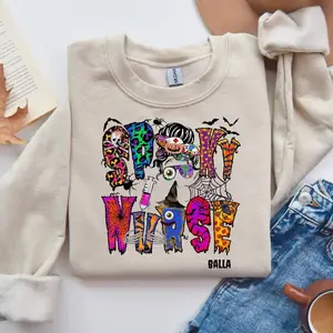 Custom Spooky Nurse Halloween Sweatshirt, Personalized Halloween Nurse shirt, Nurse Halloween Gift, Comfort Colors® Spooky Nurse Halloween