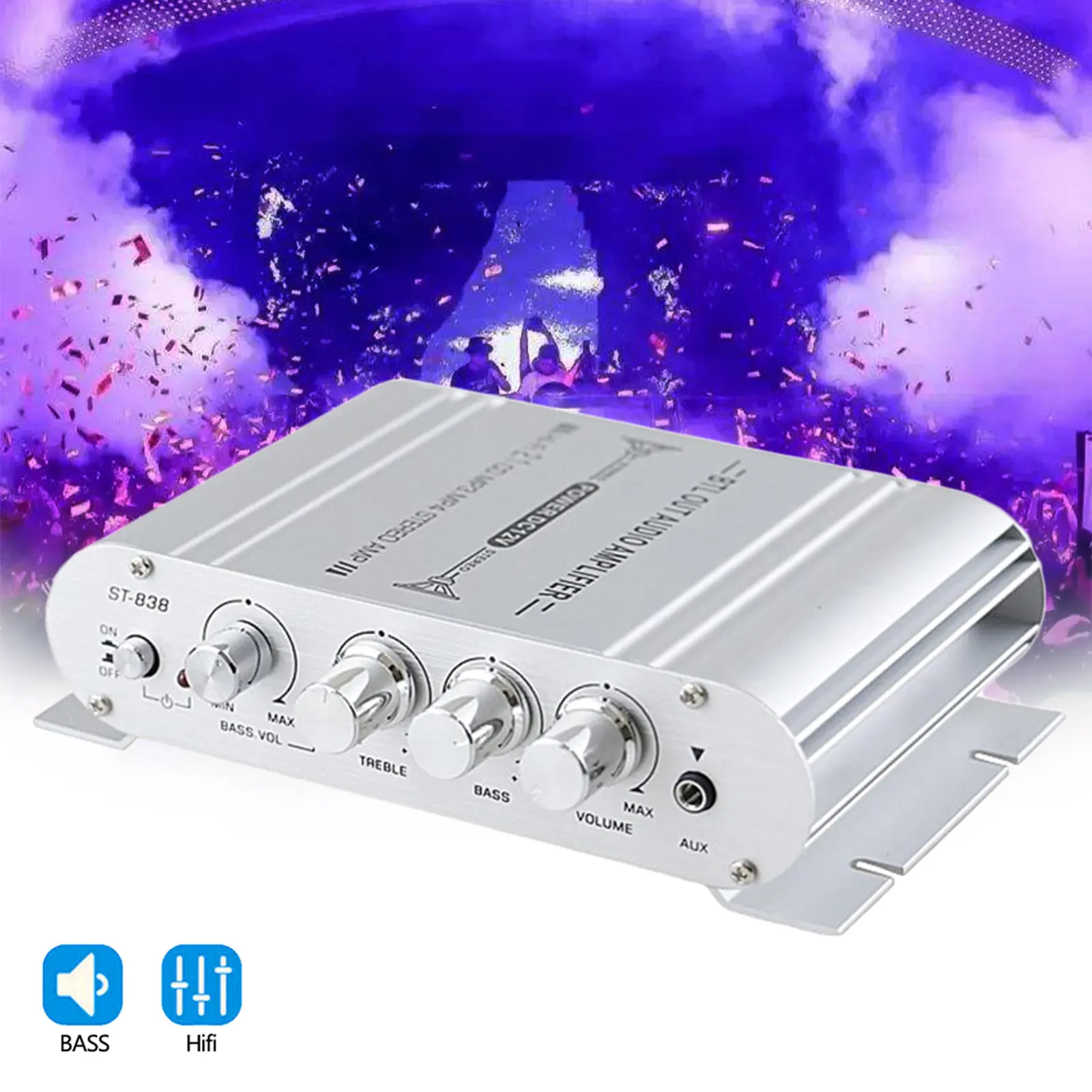 Mini 2.1-Channel HiFi Audio Amplifier – Boost Bass for Car & Home Stereo Mini 2.1-Channel HiFi Audio Amplifier – Boost Bass for Car & Home Stereo