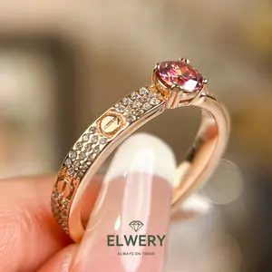 【R-115 | Rosy Star】Synthetic Moissanite Rings Jewelry