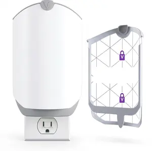 Indoor Plug-In Flying Insect Trap with Pad Cartridge - UV & Blue Light Bug Catcher for Gnats, House Flies, Mess-Free, Multi-Room Use (1 Device, 1 Cartridge)