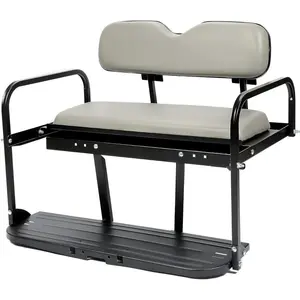 Rear Flip Back Seat Kit Compatible with Pre-1994 EZGO Marathon Golf Cart Flip Folding Fold Down Rear Off-White Seat-TK