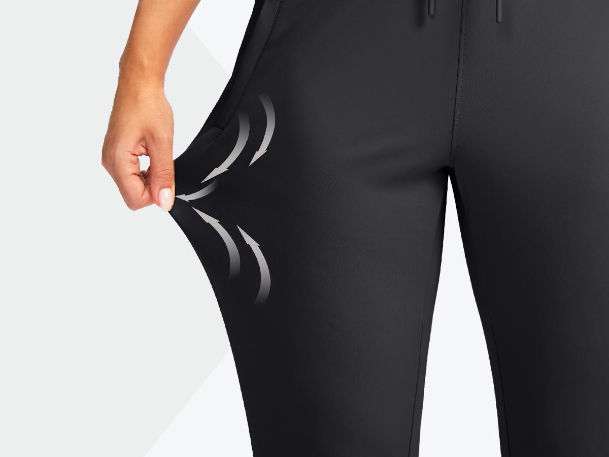 G Gradual Women's High Rise Soft Stretchable Joggers - High-Waisted Tapered Fit, Sporty Chic Athletic Comfy Lounge Pants with Zipper Pockets for Running Workouts, High Rise Joggers