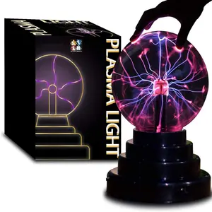 USB-6IN Plasma Ball Lamp Light Touch Sensitive Nebula Sphere Globe Novelty Toy USB or Battery Powered 4" x 4" x 6" Interactive Decorative Light