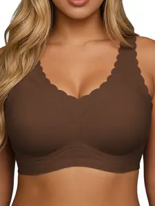 Women's Seamless Wireless Jelly Bra Underwear, Medium Support, Soft Comfort, Casual Fashion, Full Coverage, Buckleless Design, All Seasons