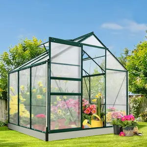 6x6x7 Polycarbonate and Aluminum Walk-in Greenhouse