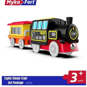 Taylor Steam Train —— Motorized Train for Wooden Track, Remote Control Train with Magnetic Connection, Battery Operated Locomotive Train for Toddlers, Compatible with other trains. (Battery not included)