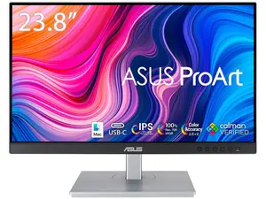 ASUS ProArt 24 inch (23.8" Viewable) Full HD 75Hz IPS USB-C USB HUB DisplayPort with Daisy-chaining, Built-in Speakers Computer Monitor with Height Adjustable, Pivot, Swivel & Tilt Stand PA247CV