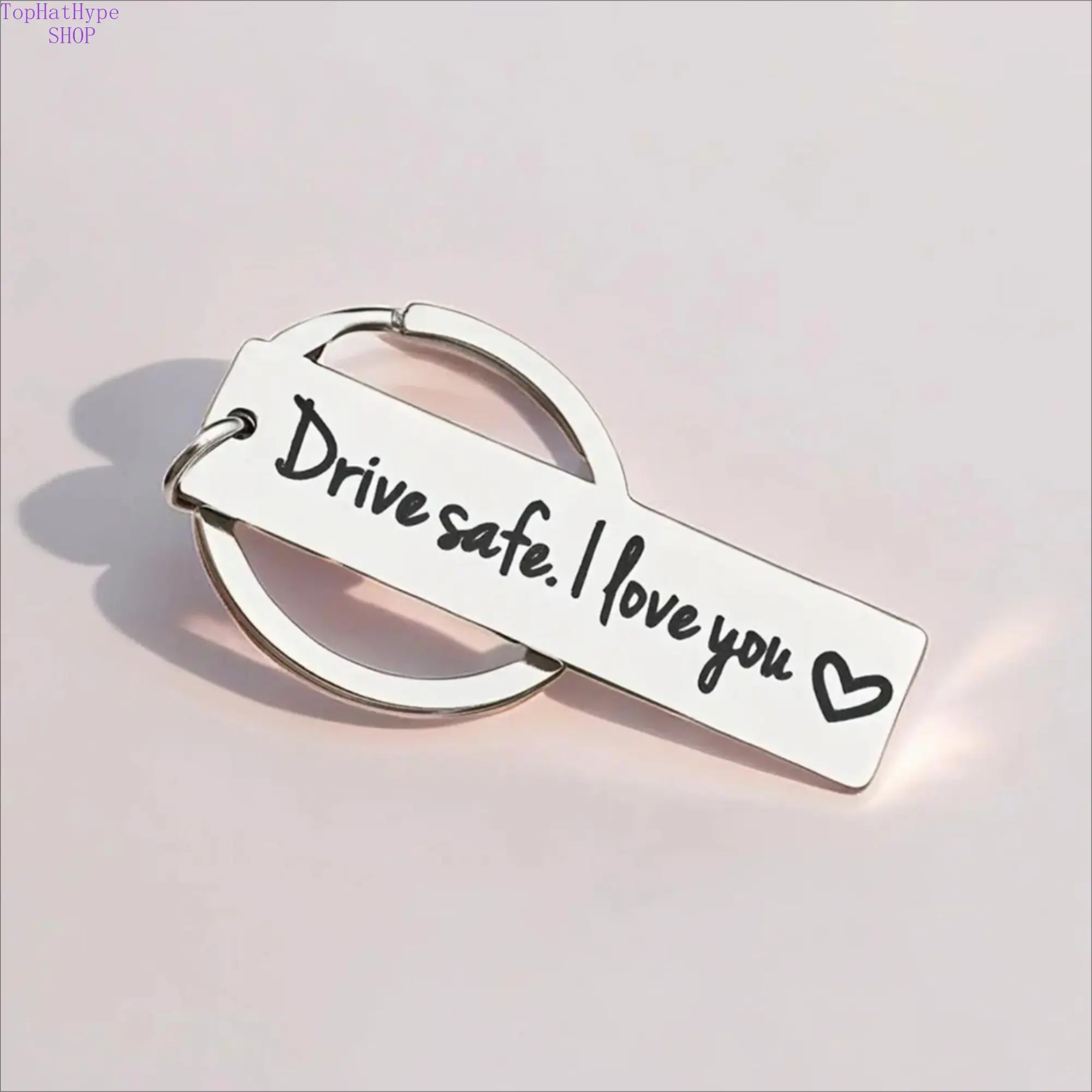 Casual Stainless Steel Keychain - Plain Heart-Shaped Design, Durable Anti-Rust Finish for Car Keys, Personalized Gift for New Drivers, Key, Edc Gear, New Driver Gift, Rust Resistant