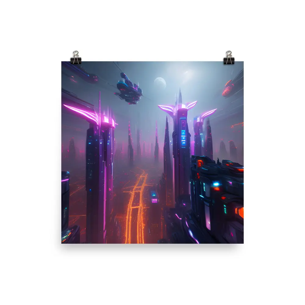 The Ultimate Gaming Room Backdrop: Dive into the Futuristic Metropolis with Floating Skyscrapers & Energy Pathways