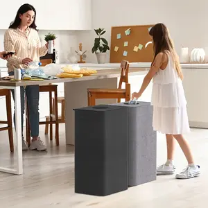 100L Kitchen Recycling Bin, Foldable Garbage Can, Bottle Storage, High-Quality Storage Solution, Laundry Basket, Indoor Trash Can