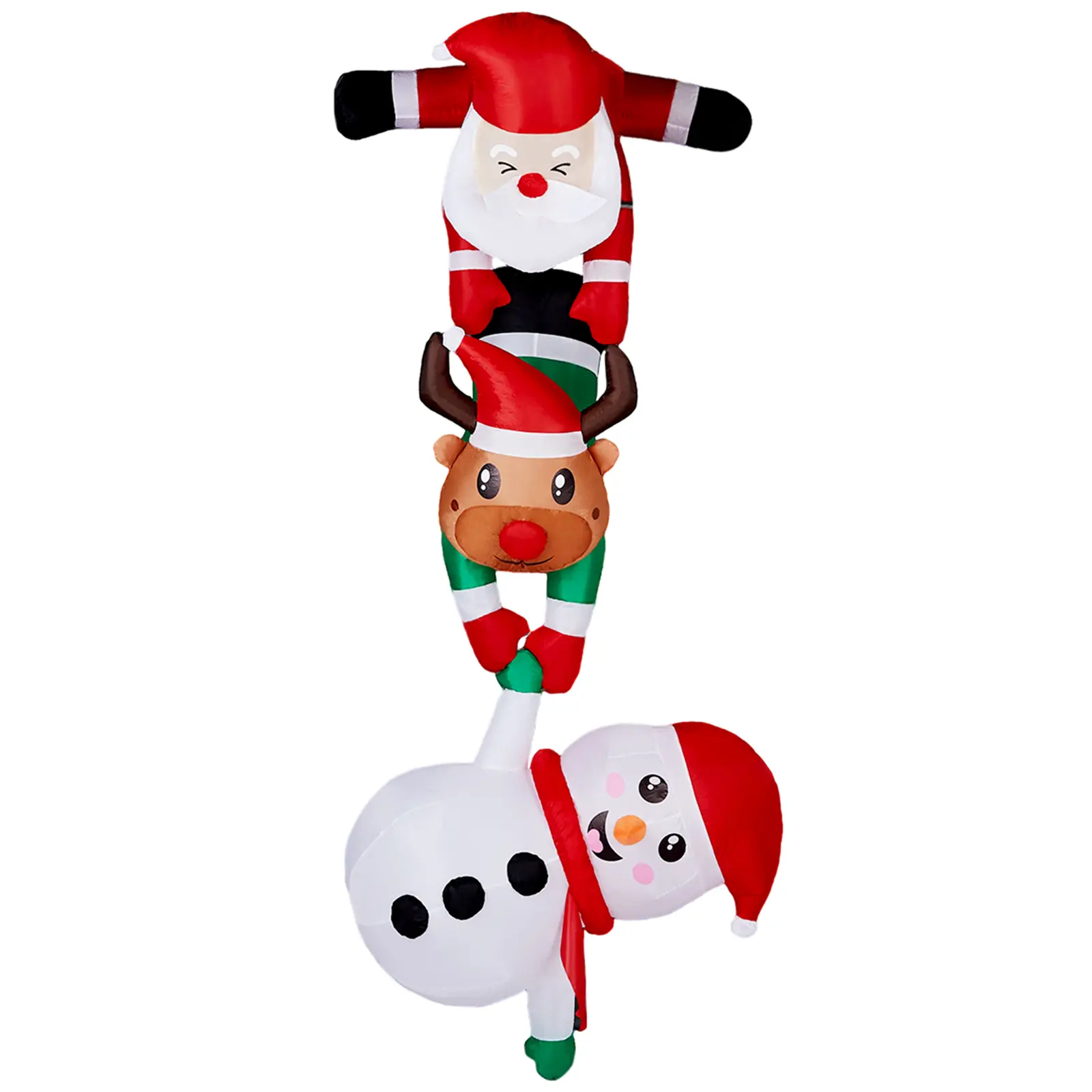 Ubesgoo 7.5FT Lighted Christmas Inflatable Decoration, Inflatable Hanging Santa & Reindeer & Snowman, Funny Blow Up Yard Decorations with Built-in LED Lights for Holiday Party Front Yard Lawn Garden Decor
