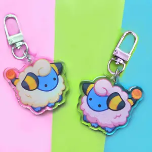 Colorful Double Sided Glitter Sheep Keychain