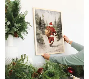 Sincere Surroundings 24" Santa Walking Art ThinFrame