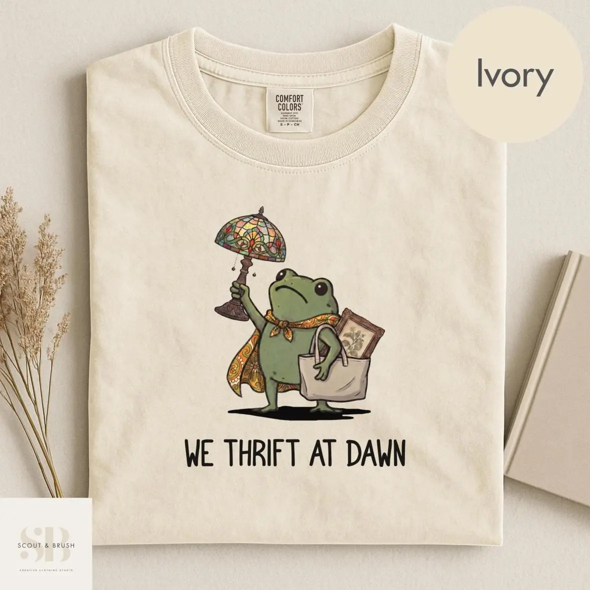 Comfort Colors We Thrift At Dawn Shirt, Funny Frog Meme Thrifting Tee, Thrift Lover TShirt, Vintage Collector Gift, Simple Style, Vintage Fashion, Classic Styles for Everyone