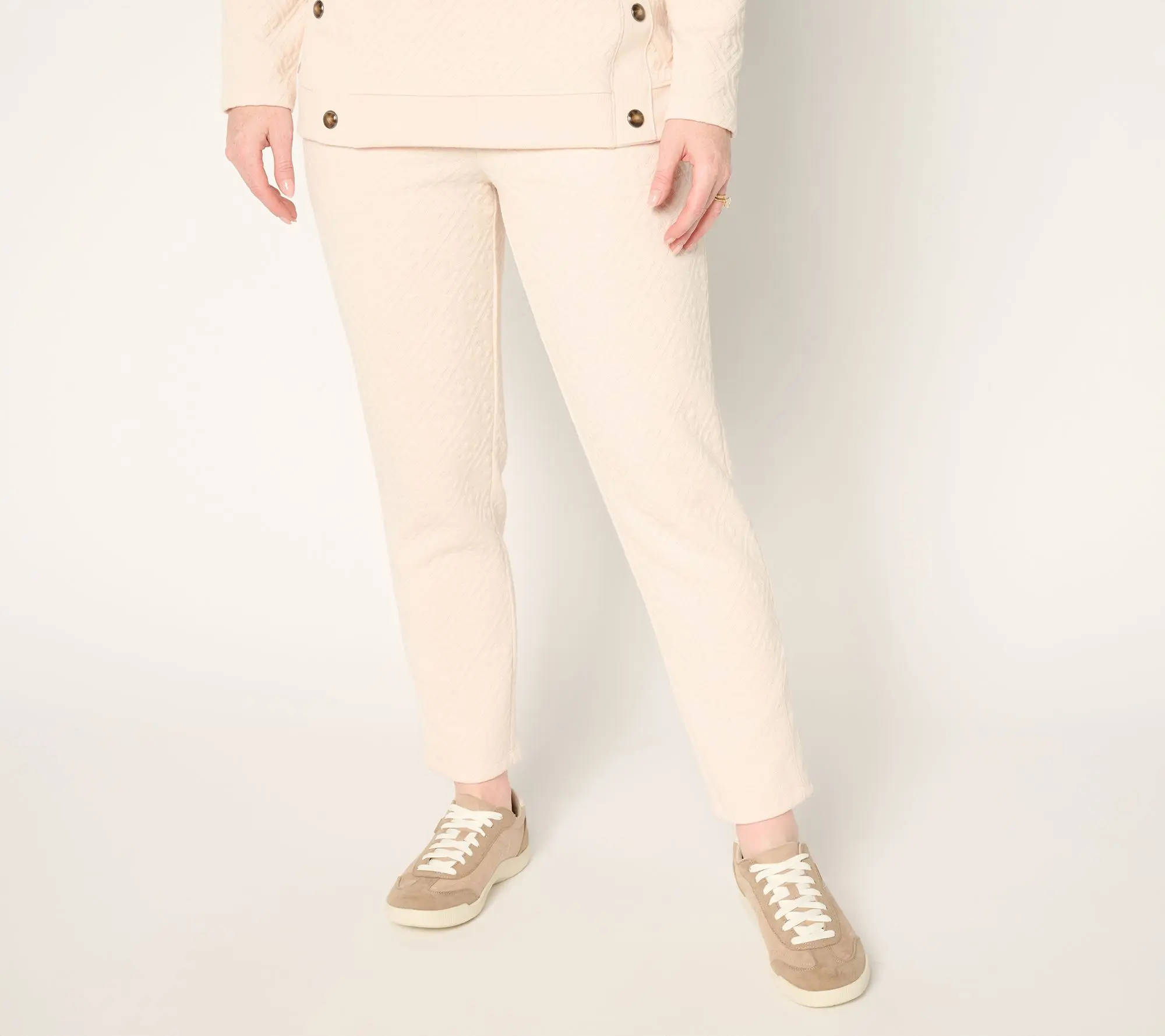 Denim & Co. Active Petite Patterned Jacquard Ankle Pants