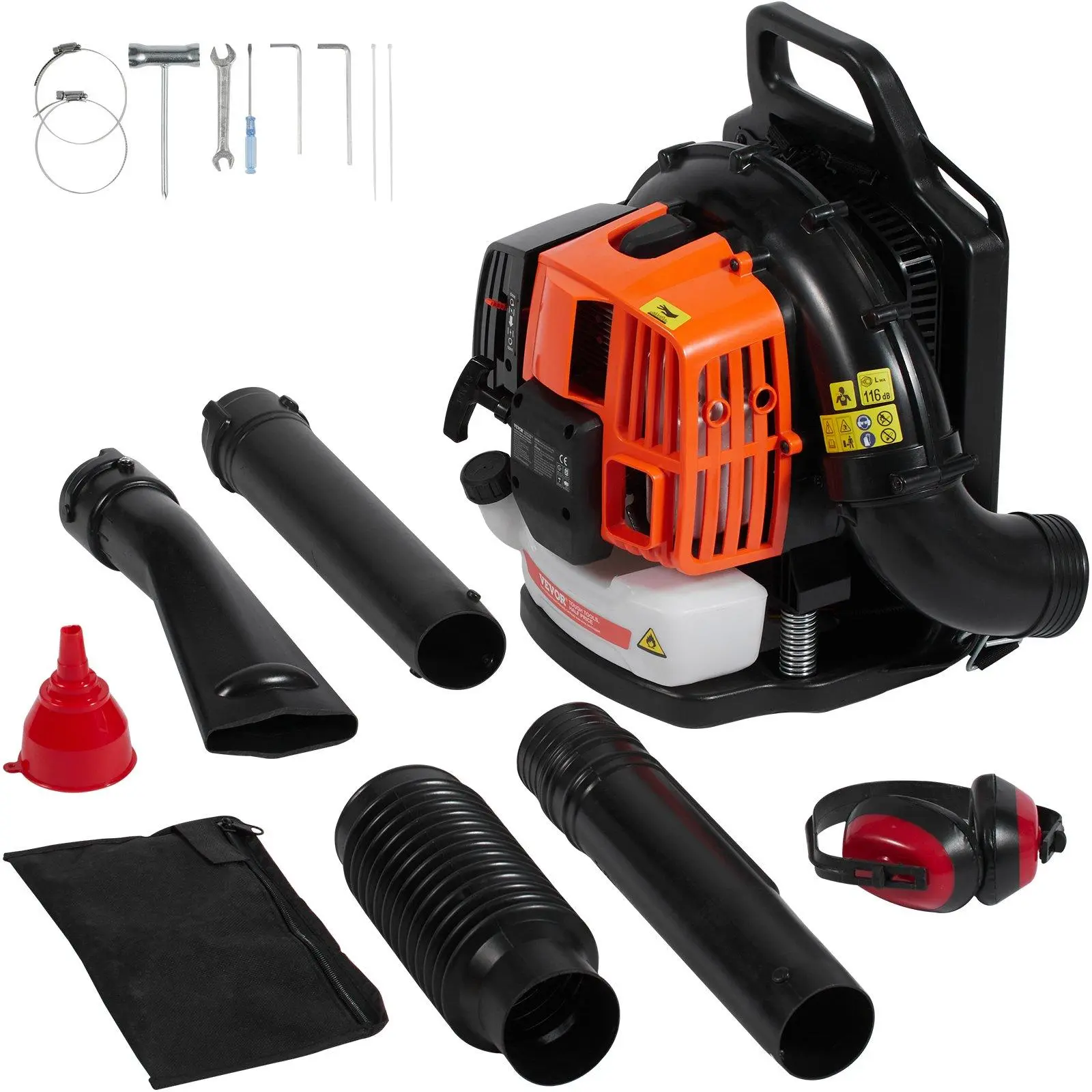 【Summerfinds】VEVOR Backpack Leaf Blower 62CC 2-Cycle Gas Leaf Blower 1110CFM Air Volume, Blowers For Lawn Care, Gas Powered Blower