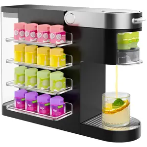 NiHome 4-Pack Clear Acrylic Holders for Ninja Thirsti Drops, Space-Saving Pod Organizer with Adjustable Layers, Holds Up to 16 Pods, Strong Nano Adhesive for Secure Attachment, Easy Access and Display