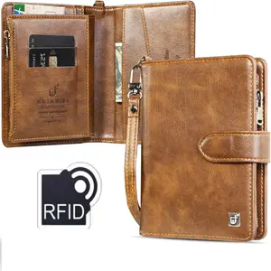 Men Wallet Passport Holder RFID Blocking Travel Document Organizer, Skin-Friendly Zipper Wallet, Detachable Wrist Strap, Passport Cover, Travel Essentials, Rfid Blocking Passport Cover Travel Wallet for Women Men, Airport Essentials Gift #SummerVibes