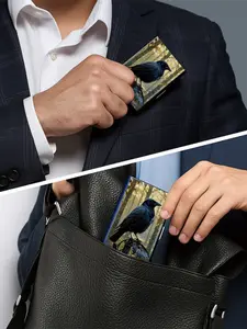 Unisex RFID Blocking Metal Card Holder, Side Open Design, Ultra-Thin Matte Finish, Secure Card Storage, Fashionable Accessory