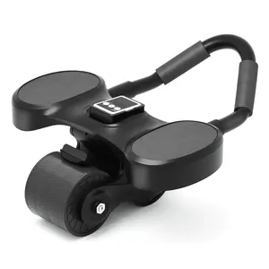 New Ab Roller Wheel Timer Knee Mat Included Automatic Rebound Elbow Support Core Trainer Workout Equipment for Women Men Fitness