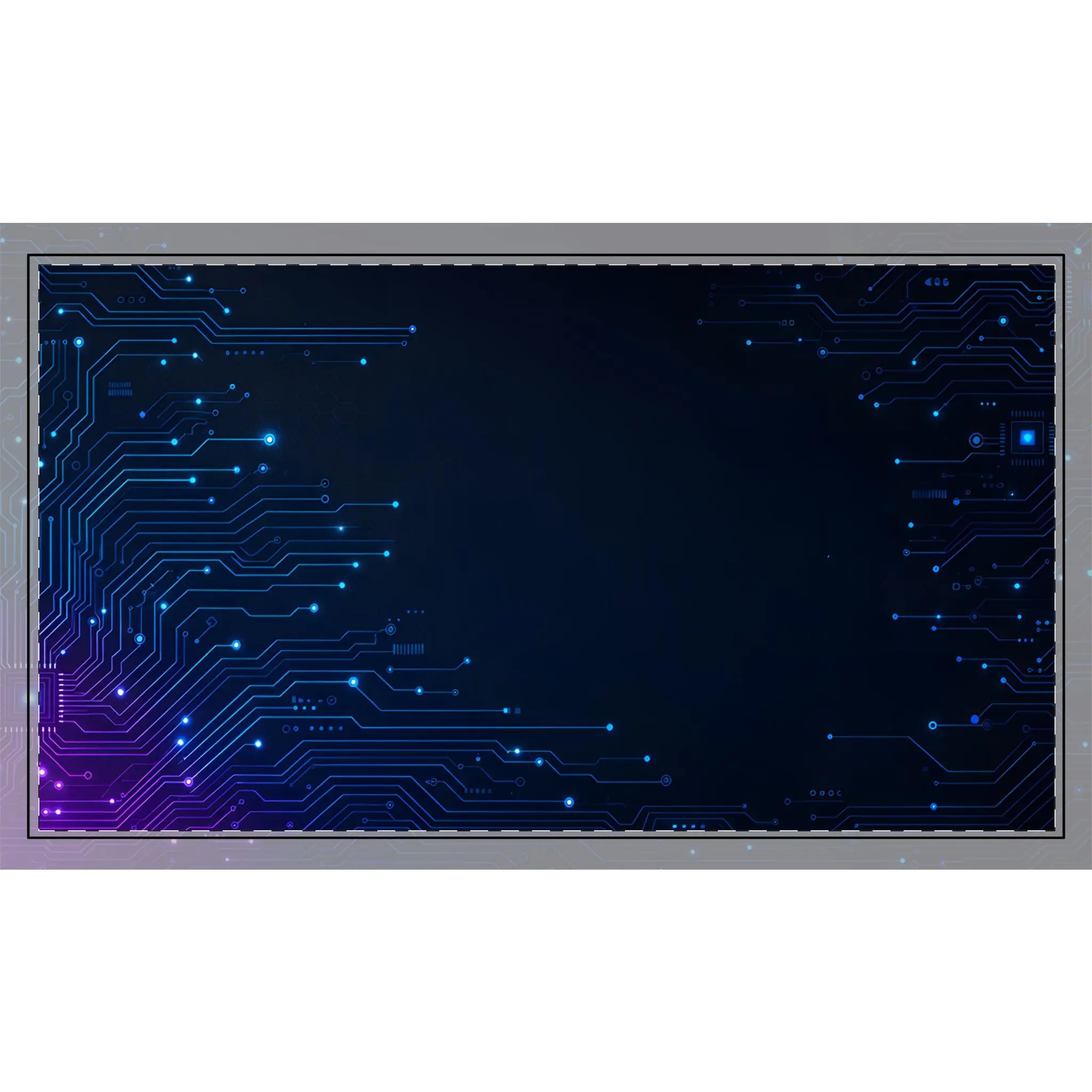 Cyber Circuit Gaming Desk Mat - XL Stitched Edge Mouse Pad 24x14
