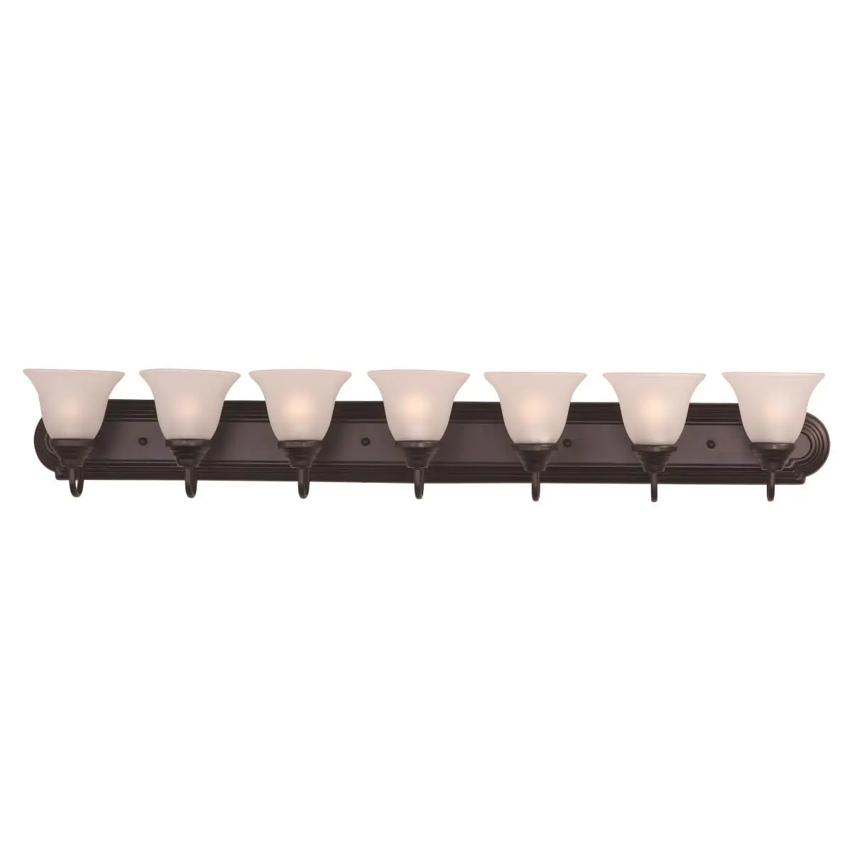 Maxim Essentials 7-Light Oil Rubbed Bronze Aluminium Rectangular Traditional Ceiling Light - 15.94 lbs Line Voltage Bathroom Vanity Fixture for Indoor Home Improvement Use