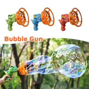 Dinosaur Bubble Gun Toy, Fun Outdoor Play for Boys and Girls, Summer Party Gift, Includes Bubble Liquid Tray and Bottle