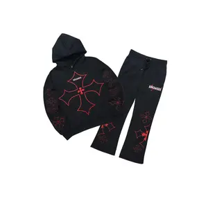 Sargo Black/Red Hoodie Relaxed Track Set