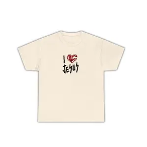 Unisex 100% Cotton I Love Jesus Graphic Tshirt, cotton t-shirt gift, gift t-shirt, unisex crew neck tee, jesus save, jesus tshirt