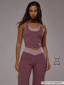 DORRIS Sport Cross Back Layered Active Top Only Sport Co-Ord Active Workout Gym Pilates Fitness Daily Casual Smoky Quartz Spring Outfit Summer Holiday Y2K
