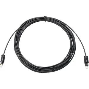 2M 6FT Fiber Optic Cables, Black Digital Fiber Optical Audio Cable Male to Male Plug SPDIF TosLink Cable